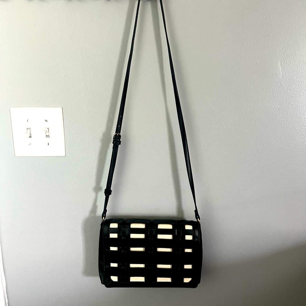 Black and cream purse